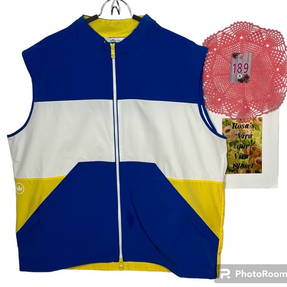 NWT Peter Millar Crown Sailing Nautilus Blue, White, Yellow Vest Size XXL - Picture 2 of 14